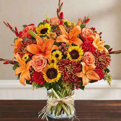 The passing of a loved one presents a moment for expressing your sincere sentiments. To help with this, our florists have crafted this elegant autumn arrangement. Filled with colorful blooms, it’s a thoughtful way to celebrate someone’s life, while providing peace to those who are grieving.