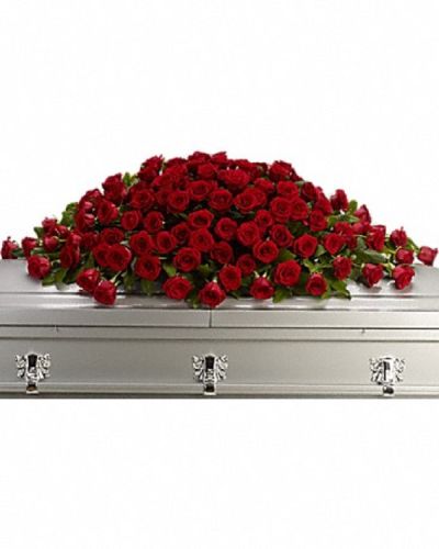 <div class="m-pdp-tabs-description">
<div id="mark-1" class="m-pdp-tabs-marketing-description">A loving embrace of rich, regal roses in an all-red spray to adorn the casket.</div>
</div>
<p id="arrngDescp">A full spray of crimson roses, alternating large with slightly smaller stems.</p>